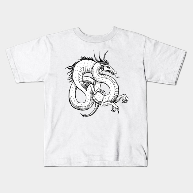 Japanese dragon Kids T-Shirt by MeOfF